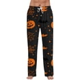 thumbnail image 3 of RUPKUL Men Halloween Costume Drawstring Halloween Pjs Men Ultra-Soft Men's Pajama Bottoms High Waist Wide Leg Pj Pants, L, 3 of 8