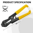 thumbnail image 5 of Deli 8-Inch Mini Bolt Cutter, Small Heavy Duty Wire Cutter, with Comfortable Soft Rubber Grip, Security Lock, 65Mn Steel Blade for Wire, Cables, Chains, Small Screws, 5 of 8