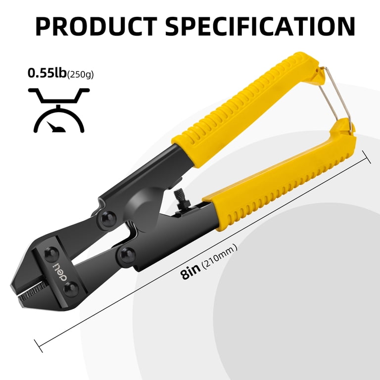 Deli 8-Inch Mini Bolt Cutter, 65Mn Steel Blade photo 5
