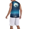 thumbnail image 2 of Naloa Night Sky Moon Dolphin Basketball Jersey Reversible Men's Mesh Athletic Sports Shirts Training Practice S-4XLX-Large, 2 of 6