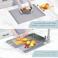 thumbnail image 3 of Sink Drying Rack, 20.5" W x 16.1" L Over The Sink Roll-Up Dish Drainer - Rolling Foldable Accessories Heat-Resistant Mat Anti-Slip Silicone Coated Multipurpose for Kitchen Counter, 3 of 8