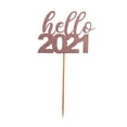 thumbnail image 2 of Wosthever 12 piezas Hello 2021 Cake Topper cumpleaños pastel postre DIY fiesta decoración para niños mujeres hombres, rosa dorado Type3 NO3 Wosthever HA002671-02, 2 of 6