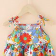 thumbnail image 3 of Girls Summer Beach Dress Strap Floral Holiday Sundress, Girls Party Sleeveless Dress, 3 of 5