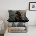 thumbnail image 5 of Manfei Farmhouse Style Grizzly Bear King Size Comforter Sets, Forest Landscape Comforters King Size, Cream Gray, Black Reversible, 3-Piece, 1 Comforter and 2 Pillowcases, 5 of 7