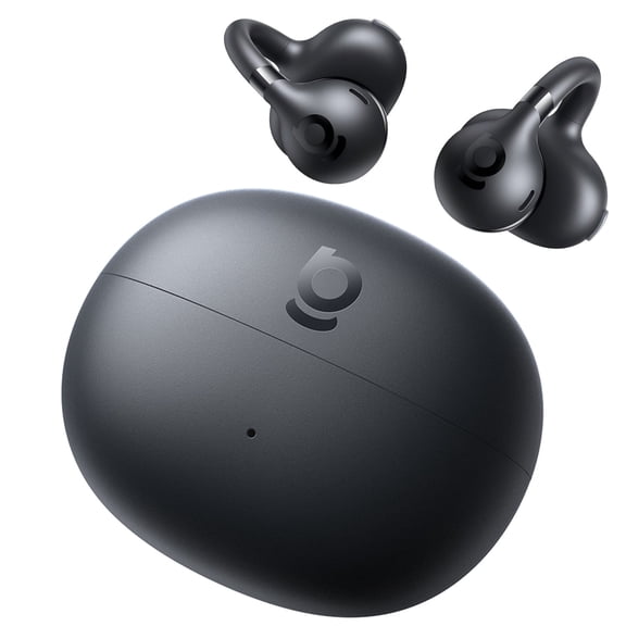 Baseus Open Ear Earbuds, Clip-On Wireless Earbud ,38H Playtime Bluetooth 5.3 Headphones, 2 2 Mic ENC, IPX5 Waterproof, Black