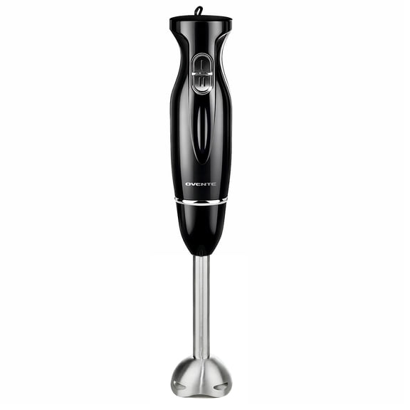 OVENTE Immersion Hand Blender, 300W Electric Handheld Stick Mixer with 2 Mixing Speeds and Stainless Steel Blades for Smoothies, Purees & Baby Food, Black HS560B