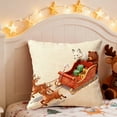 thumbnail image 5 of Lilixerw Embroidery Christmas Pillow Covers Cartoon Animal Bear Fox Print Cotton Linen Decorative Throw Pillow Cover,Cushion Cover 18x18 Inch, 5 of 6