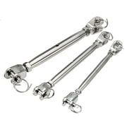 SENRISE Stainless Steel Turnbuckle for Adjusting Tension Ropes Cables and Lines Silver Size M5-M16
