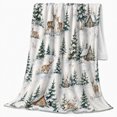 thumbnail image 2 of Serene Winter Woodland Scene Resting Deer Rustic Cabins, Peaceful Woodland Scene, Warm Flannel Blanket for Cabin and Lodge, Wildlife Lovers Housewarming Gift, Rustic Home Decor, 2 of 9