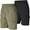 Dark Olive / Black, variant on Ultra Performance Men's Nylon Cargo Short's- 2 Pack Mens Golf & Hiking Stretch Shorts with Pockets Quick Dry Hybrid Short for Men
