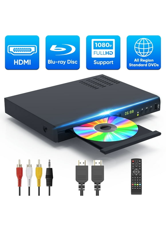 Blu Ray Player for TV 1080P Blue Ray DVD Players with Remote Support All DVDs and Region A1 Blu-Rays