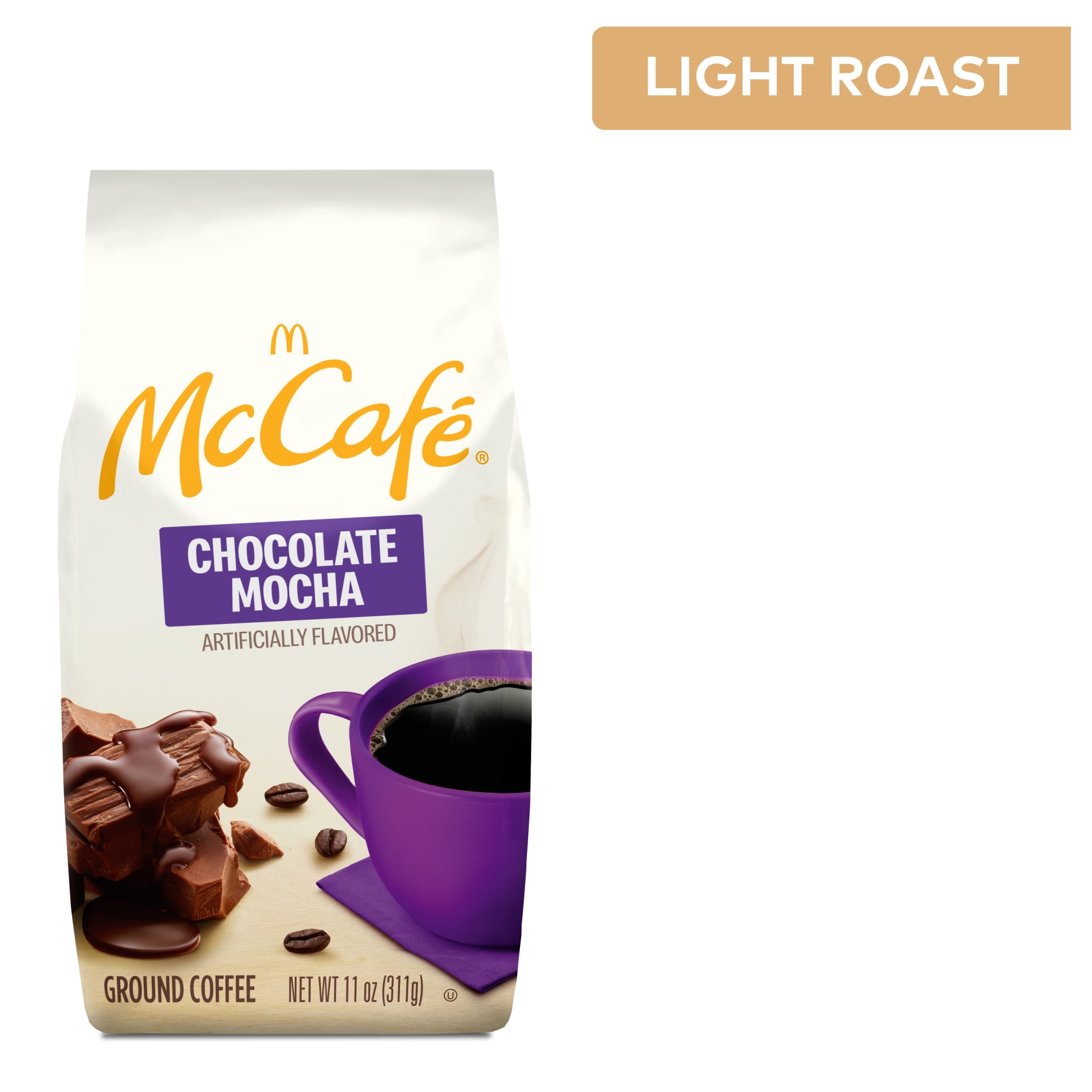 McCafe Mocha Collection Chocolate Mocha Flavored Ground Coffee, Light Roast, 11 oz Bagged