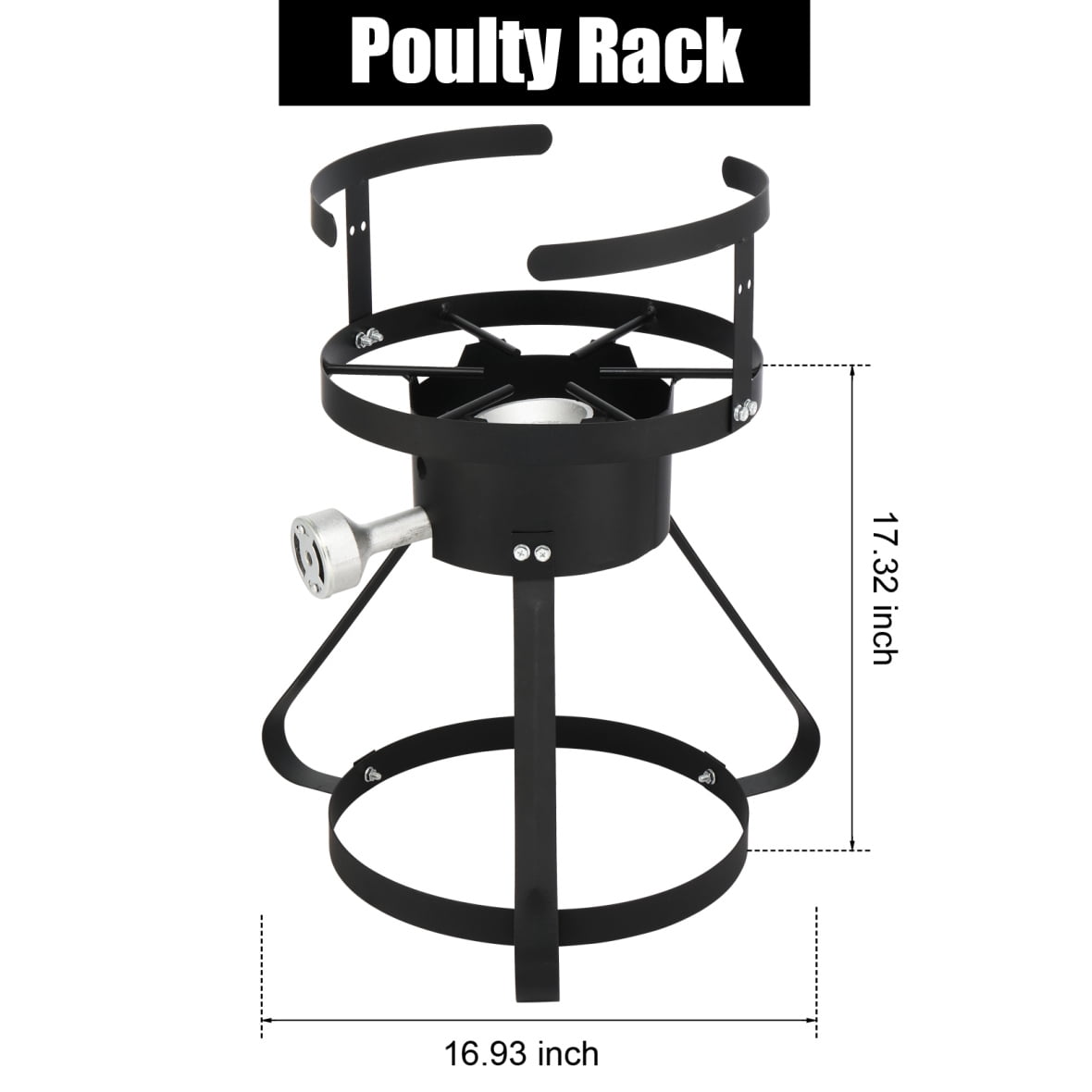 4-Piece Outdoor Aluminum Pot Set, 13 x 32 Inch Black Round Iron Stove Frame with 2 Handles and Use Gas, 2 Pots, Portable Stainless Steel Camping Stove for Hiking, Picnic, Silver