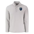 thumbnail image 2 of Men's-Cutter & Buck  Gray San Jose Earthquakes Hunts Point Eco Textured Fleece Recycled Quarter-Snap Pullover Top, 2 of 3