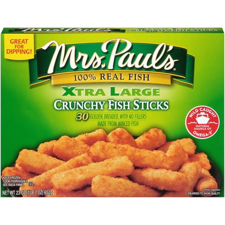 MRS PAULS Extra Large Crunchy Fish Sticks, 23 oz