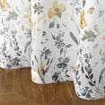 thumbnail image 5 of Yellow Grey Floral 3 Piece Kitchen Curtains for Window 36 inch Length for Cafe Bathroom Watercolor Sheer Yellow and Gray Flower Print Tiers and Valances Set Rod Pocket, 5 of 5