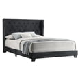 thumbnail image 1 of Black Velvet Panel Bed with Tufted Headboard in Eastern King, 1 of 3
