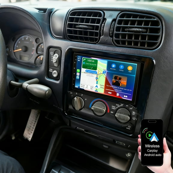 Eforcase Android 15 Car Radio for Chevy S10 2003-2006 with Wireless Carplay Android Auto, 7" HD Touchscreen GPS WiFi Bluetooth SWC Backup Camera FM AM stereo with Backup Camera