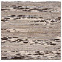 SAFAVIEH Marbella Stanley Striped Area Rug, Natural/Grey, 6' x 6' Square