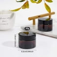 thumbnail image 2 of Paquete de 10 frascos de vidrio cosmético ámbar oscuro de 1 oz, frascos de vidrio redondos vacíos con junta blanca a prueba de fugas y tapas de plástico negras., 2 of 8
