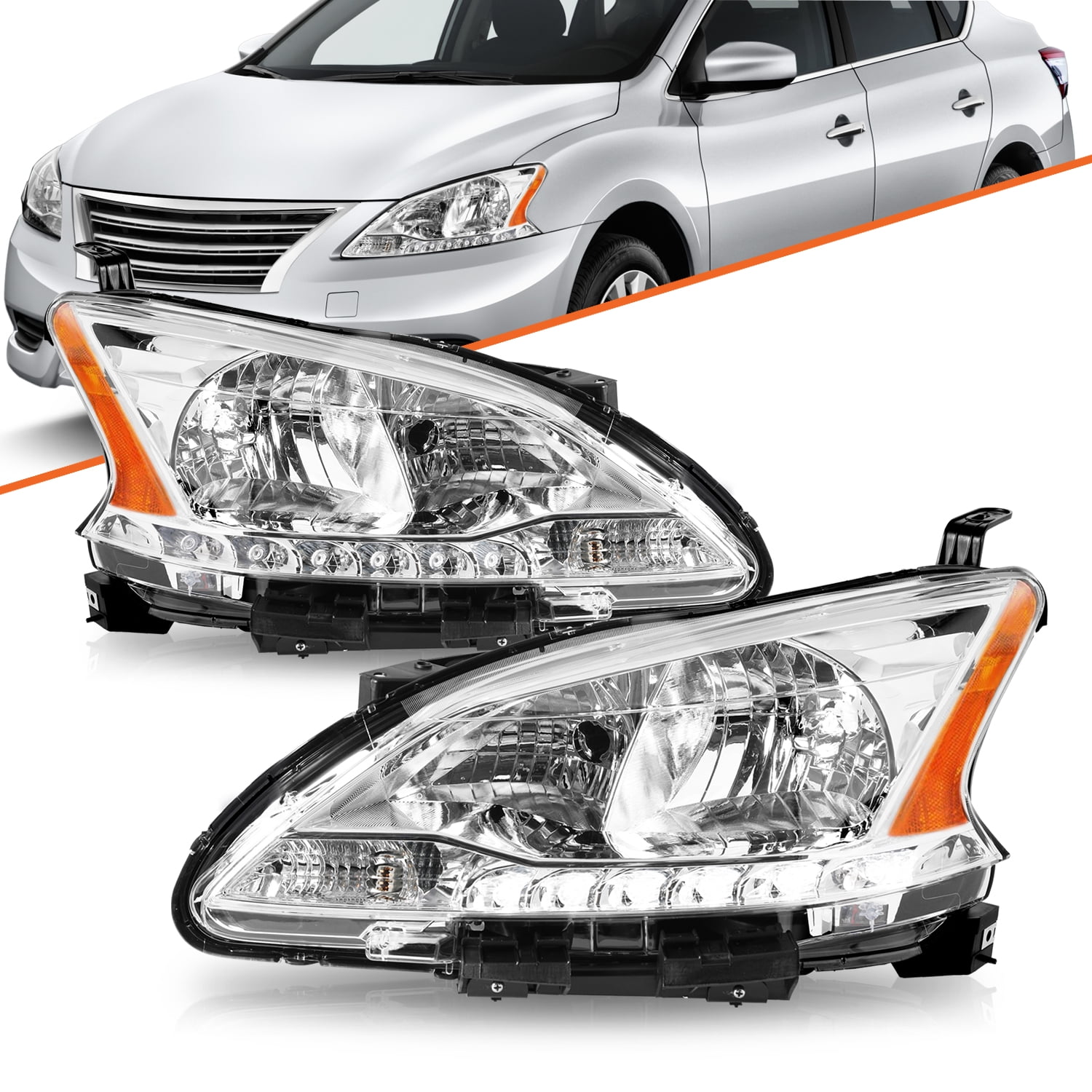 For 2013-2015 Nissan Sentra w/LED DRL Halogen Passenger Side Headlight Headlamp