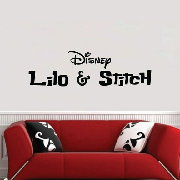 Lilo Stitch Movie Logo Lilo and Stitch Disney Cartoon Wall Sticker Art Decal for Boys Girls Room Bedroom Kindergarten Nursery House Fun Home Decors Stickers Wall Art Vinyl Decoration Size (24x40 inch)