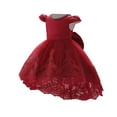 thumbnail image 2 of Tutu-Dresses for Girls Size 1-9 Toddlers Kids Cute Cap Sleeve Crewneck Solid Color Bowknot A-Line High-Low Hem Birthday Party Dress, 2 of 7