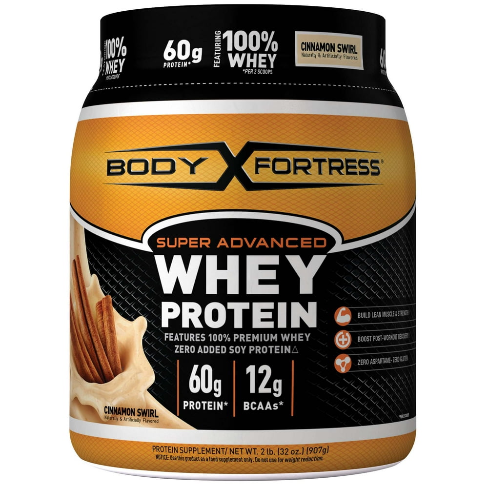 Body Fortress Super Advanced Whey Protein Powder, Cinnamon Swirl, 60g Protein, 2 Lb Walmart