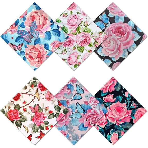 6 Packs Microfiber Cleaning Cloth Elegant Flower Design Microfiber Cloth Soft Multicolor Glasses Cleaner Wipes Cloth