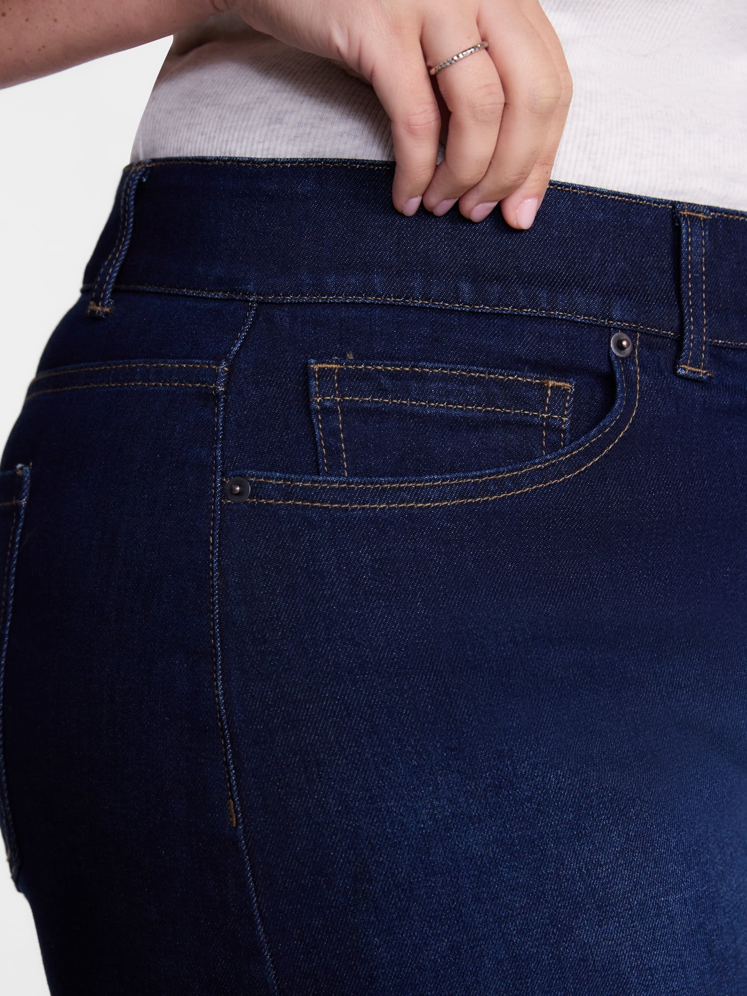 Terra & Sky Women's High Rise A Line Denim Shorts, 5" Inseam, Sizes 16W-26W