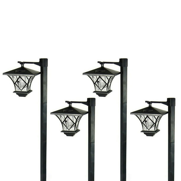 4pcs 1.5M LED Solar Powered Garden Lamp Post Lamppost Lantern Light