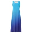 thumbnail image 5 of Dndkilg Sun Dresses Women Summer Casual Sexy Flowy Floral Long Maxi Dresses for Women Boho Tank Long Dress for Women Party Sleeveless Cotton Linen Sun Dresses Women with Pockets Dark Blue 3XL, 5 of 7