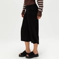 thumbnail image 6 of Inglocry Low Rise Gaucho Pants Fold Over Pants Capri Flared Plisse Casual Loungewear Wide Leg Sweatpants Palazzo for Women 2000S Black M, 6 of 6