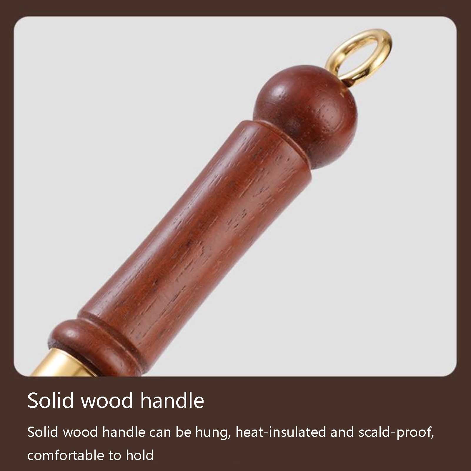Japanese iron pan, without coating, hand-forged non-stick pans, durable and rust-proof frying pan, with wooden lid for induction, electric and gas stoves