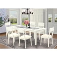 thumbnail image 2 of East West Furniture Logan 7-piece Wood Dining Set with Leather Seat in White, 2 of 3