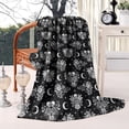 thumbnail image 2 of Black Skeleton Rose Moon Pattern Blanket,Comfortable Soft Lamb Wool Throw Blanket,All Season,Warm Lightweight Blankets for Sofa Bed Couch Living Room Chair,60"x80", 2 of 4