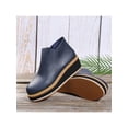 thumbnail image 6 of Daeful Ladies Casual Shoes Slip On Ankle Booties Platform Walking Shoe Driving Non-Slip Lightweight Wedge Blue 10, 6 of 9