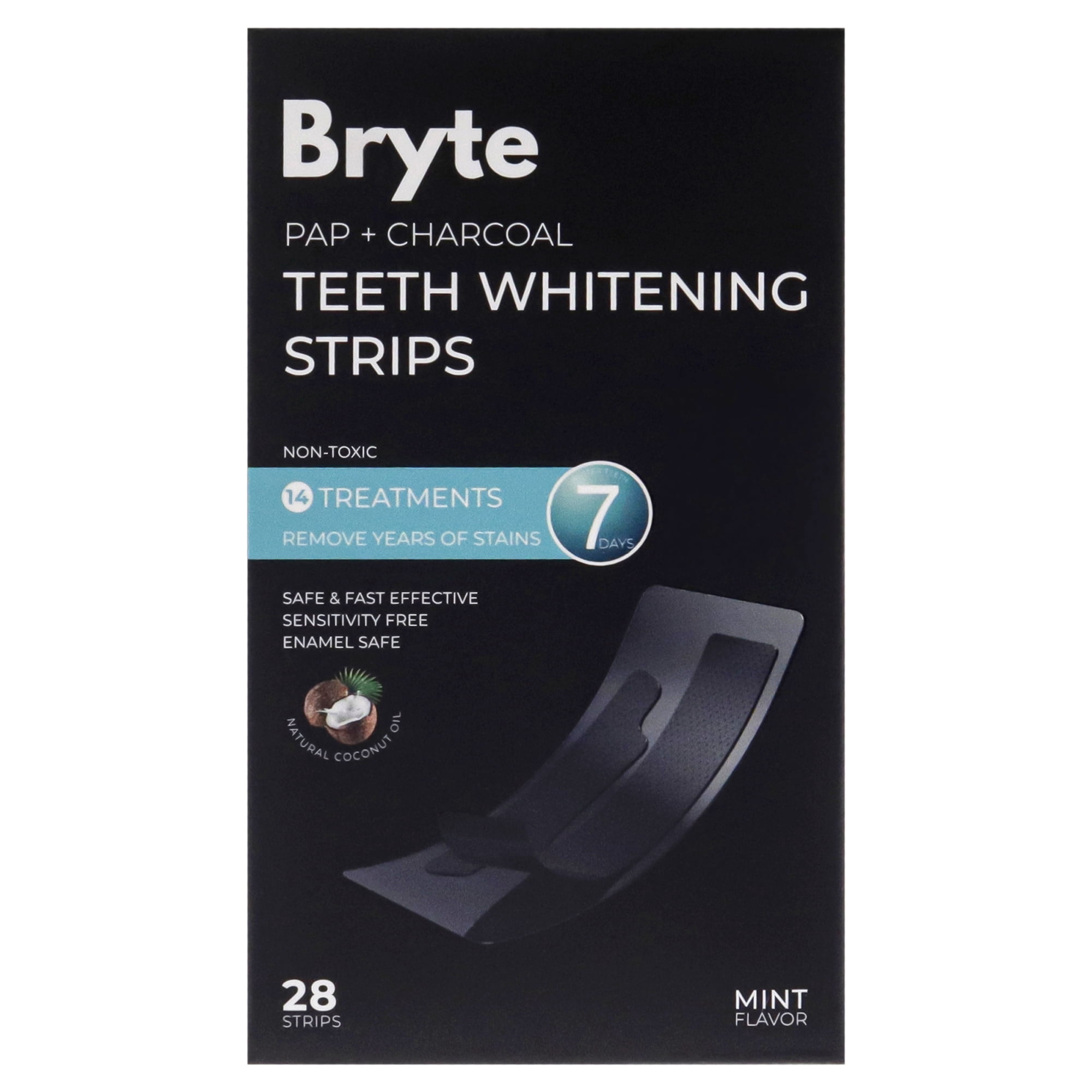 Bryte PAP Pus Charcoal Whitening Strips , 28 Pc Strips