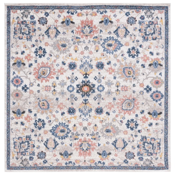 SAFAVIEH Astoria Mordikai Traditional Area Rug, Beige/Blue, 6'7" x 6'7" Square