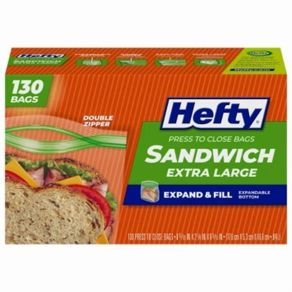 XL Sandwich Expand and Fill Food Storage Bags - 130ct