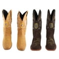 thumbnail image 4 of Huhudde Women's Sunflower Embroidered Cowboy Cowgirl Boots Western Square Toe Boots, 4 of 14