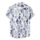 thumbnail image 2 of Camisas De Lino Para Hombre Camisas de un solo pecho de primavera y verano para hombre, camisa informal de manga corta con solapa para playa y vacaciones al libre (White, L), 2 of 6
