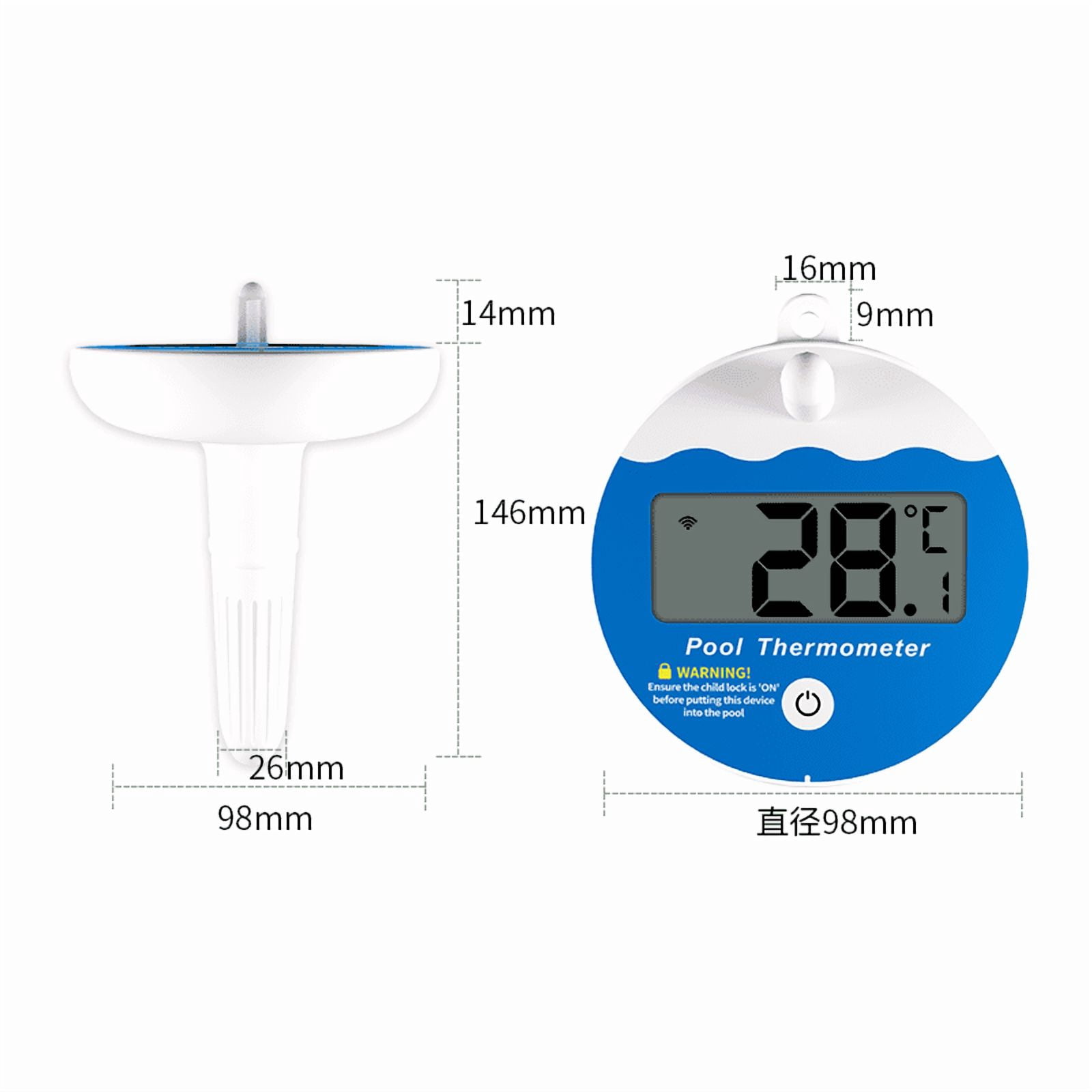 Wireless Pool Thermometer with Receiver, Floating Digital Water Thermometer for Swimming Pool, Hot Tub & Spa, Accurate Temperature Sensor, Indoor Outdoor