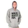 thumbnail image 3 of Worlds Okayest Pops Grandfather Zip Hoodie Sweatshirt Men Brisco Brands M, 3 of 6