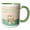 Green/White, variant on 3drose, Happy 31st Birthday, Bird in Flower Garden Cake, Gifts, Pastels, 11oz Two-tone Blue Mug