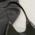 thumbnail image 2 of Women Crescent Bag Casual Patent Leather Tote Bag Girl Shopper Purse (Black), 2 of 8