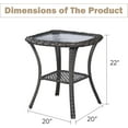 thumbnail image 2 of Outdoor Side Tables for Patio, Wicker/Rattan End Tables, Outdoor Wicker Side Table, Grey Rattan Glass Top Patio Side Table, 2 of 8