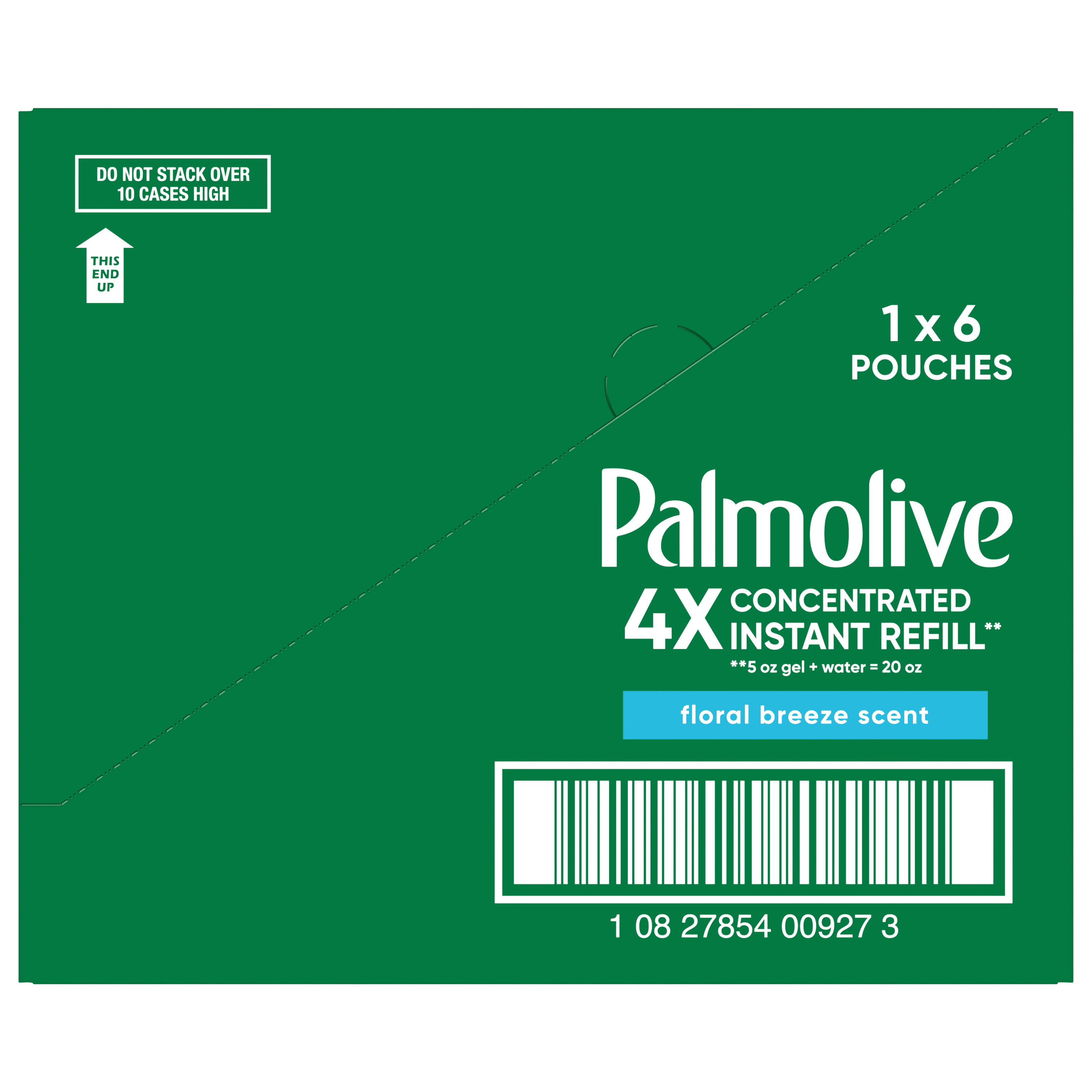 (4 pack) Palmolive 4X Concentrated Dish Detergent Gel Refill Pouches, Floral Breeze, 5 fl oz, 6 Pack