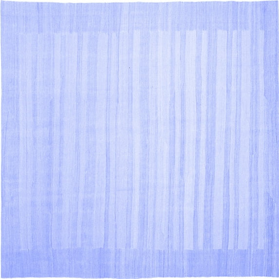 Ahgly Company Machine Washable Indoor Square Abstract Blue Contemporary Area Rugs, 5' Square