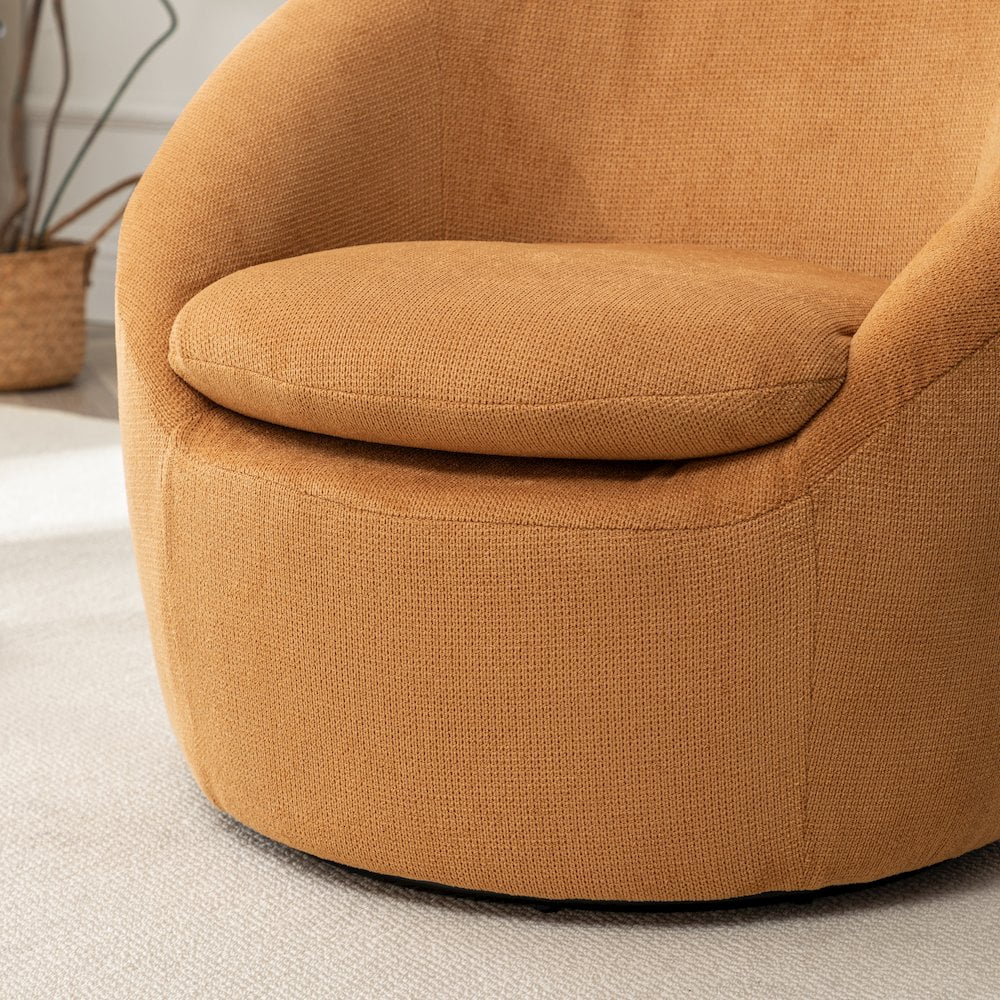 Roundhill Furniture Winnie Modern Barrel Chair, 360° Swivel